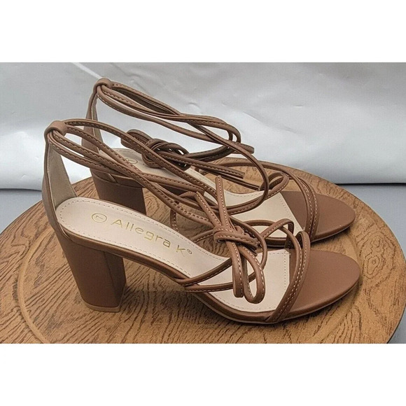 Allegra K Women's Strappy Lace-Up Chunky Heel Sandals Size 7 NWOB - Picture 5 of 12